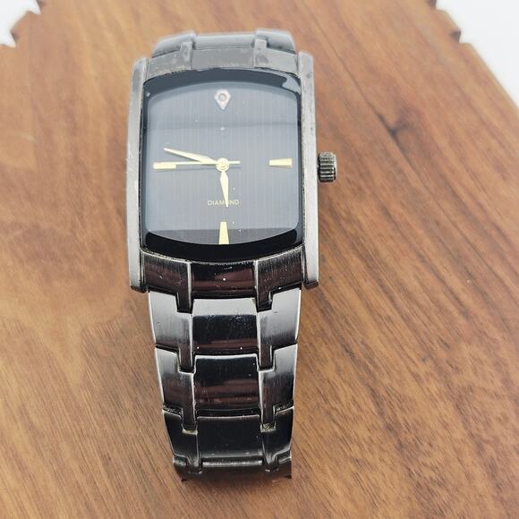 Allude Mens Metallic Gray Tone Watch Black Dial Minimalist Contemporary FMDAL355 - Picture 4 of 7